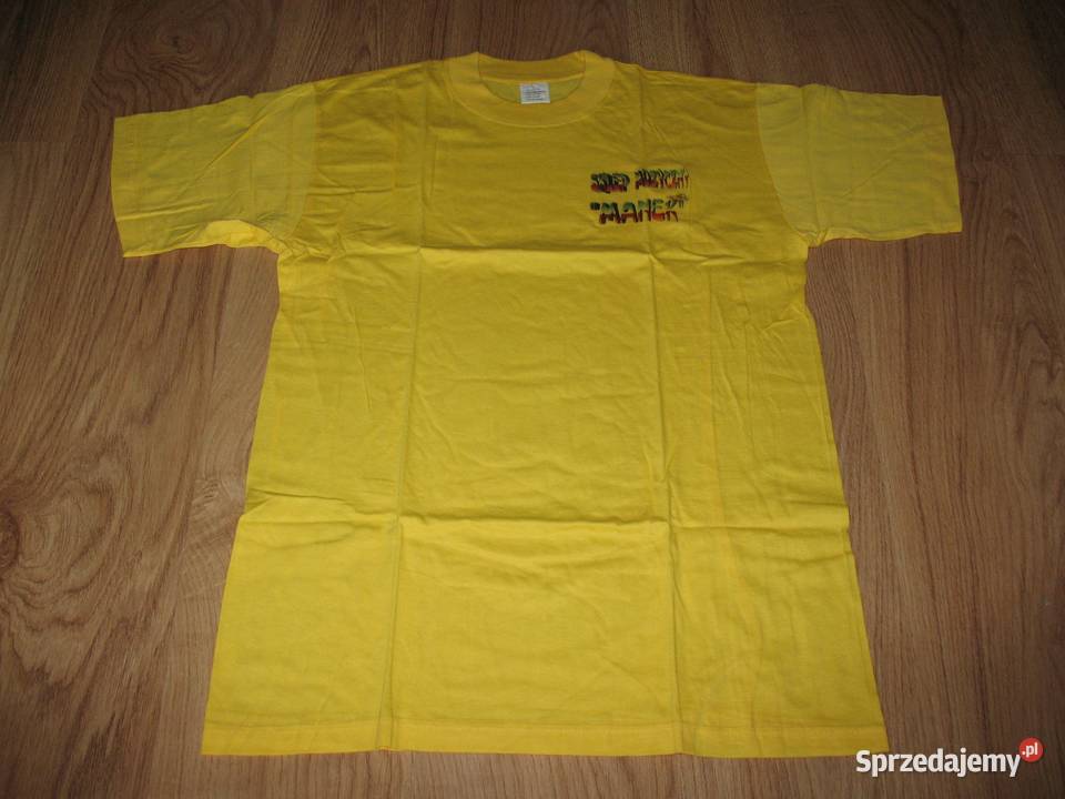 Koszulka TSHIRT bawełna żółta z nadrukiem L Chorzów