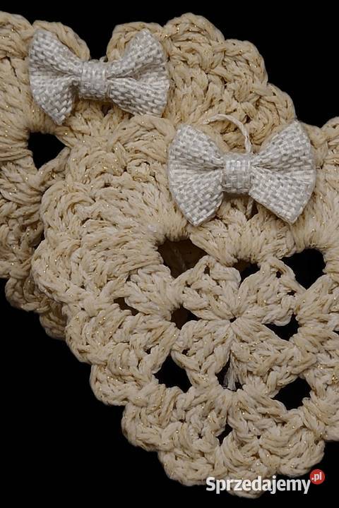 Serduszka zawieszki choinkowe ręcznie wykonane 2 małopolskie Krzywaczka