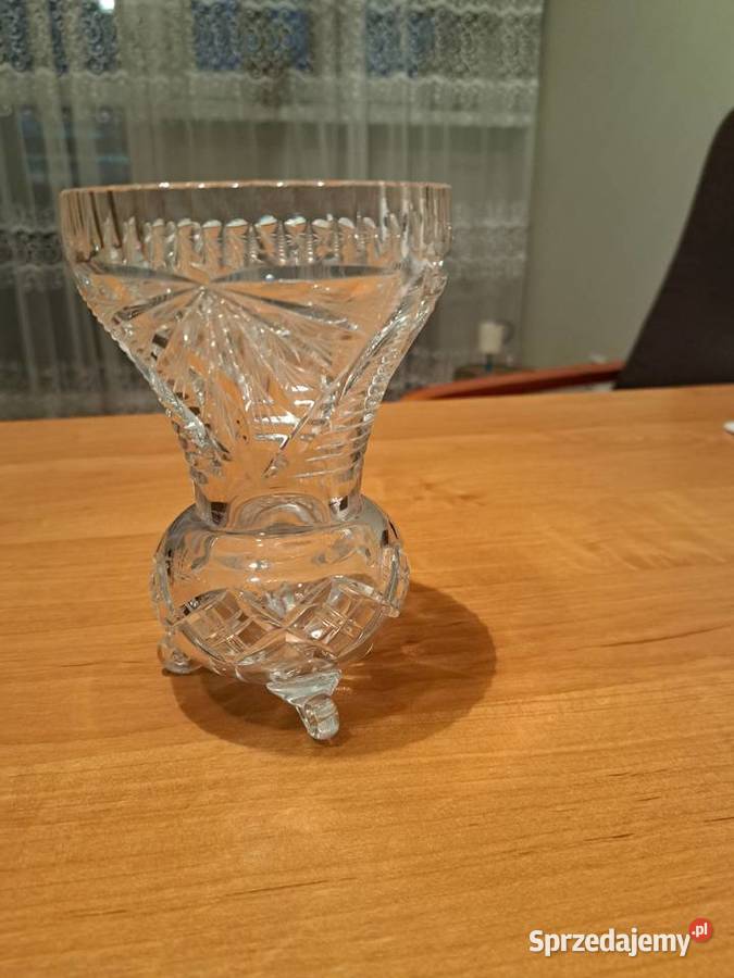 Retro wazon krysztalowe szklo Czechoslowacja Porcelana i szkło dolnośląskie Lubań sprzedam
