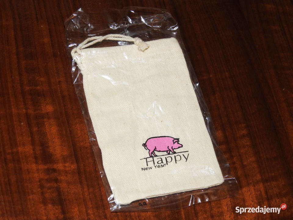 Mały lniany pokrowiec Happy Year Noworoczny Przemyśl