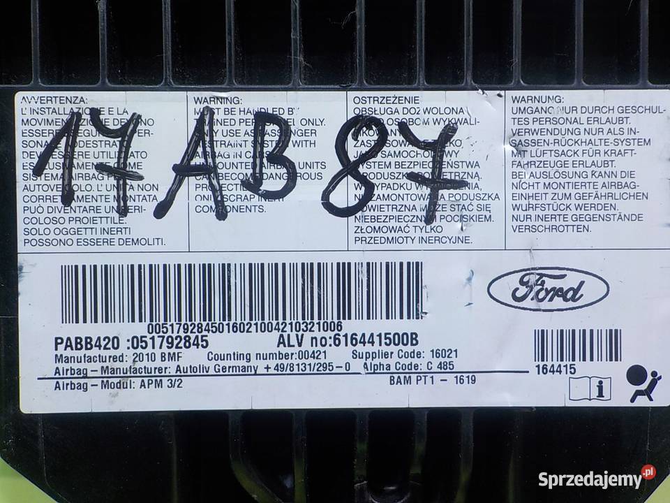 KA MK2 II 12 B 10r HB 3D AIRBAG poduszka Poduszki powietrzne mazowieckie Suków