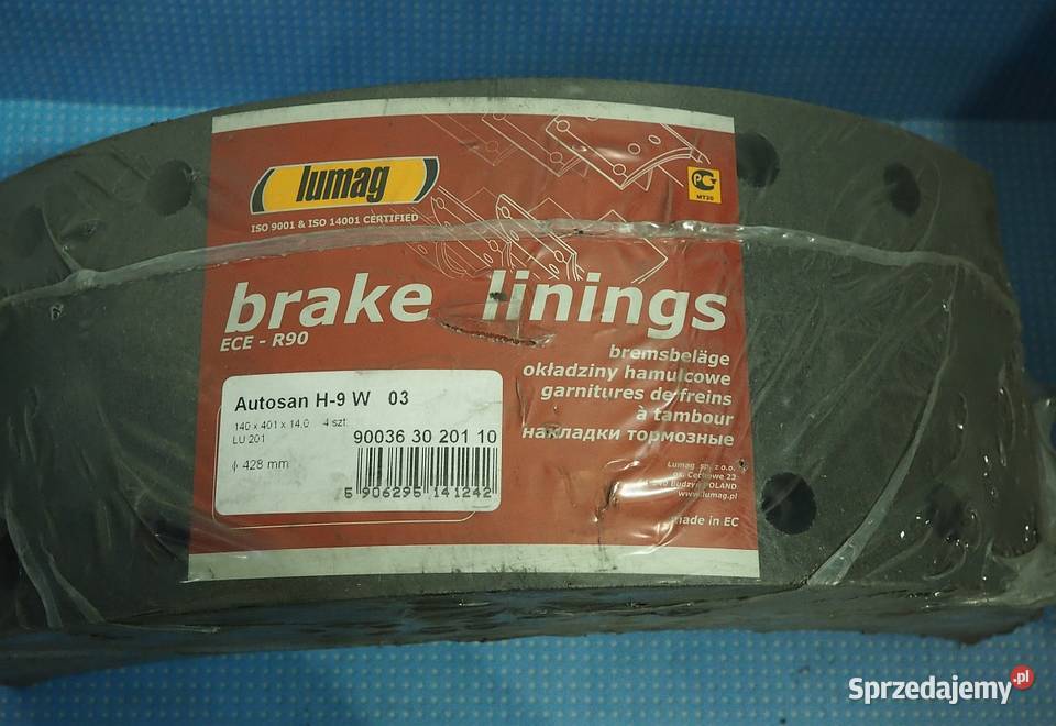 Okładzina hamulcowa 140X401X140 AUTOSAN Włocławek