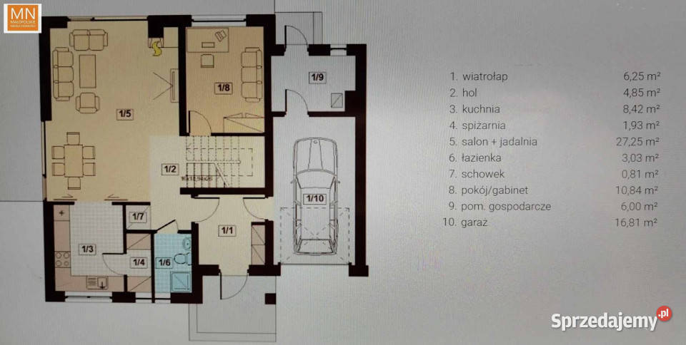sprzedaży domu bliźniaka Tropiszów 28851m2