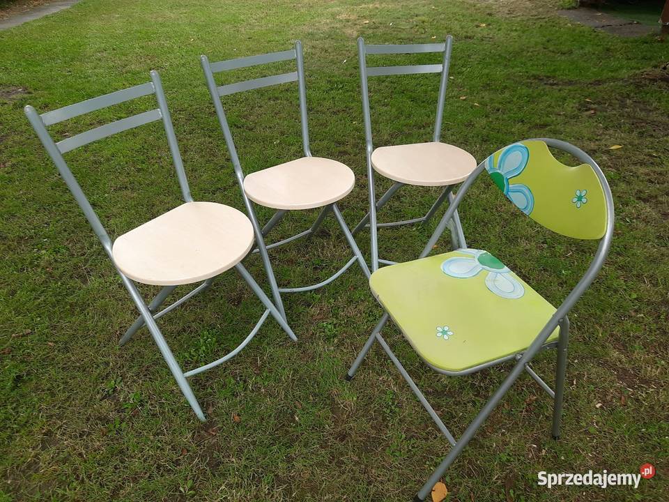 Krzesła kuchenne składane 3 sztuki plus jedno Trzebinia