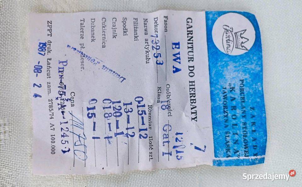 Piękny serwis kawowy Karolina porcelana PRL zachodniopomorskie Kołobrzeg sprzedam