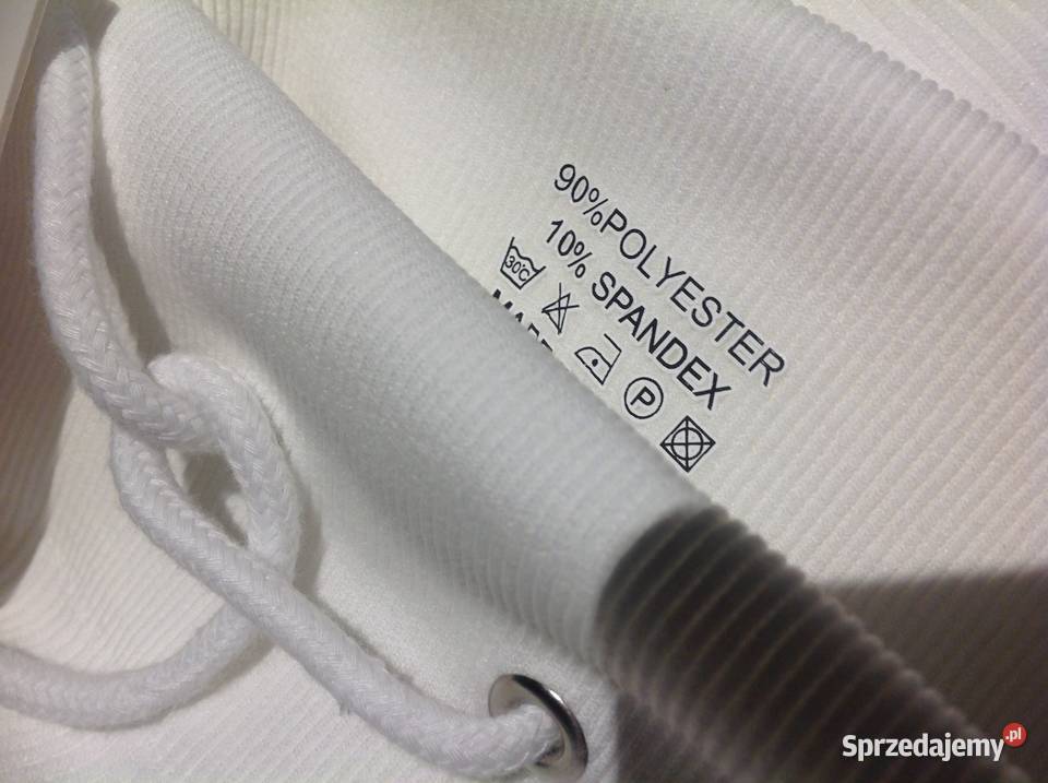 Komplet Biały Damski S Prążek NOWY Nowa Sól
