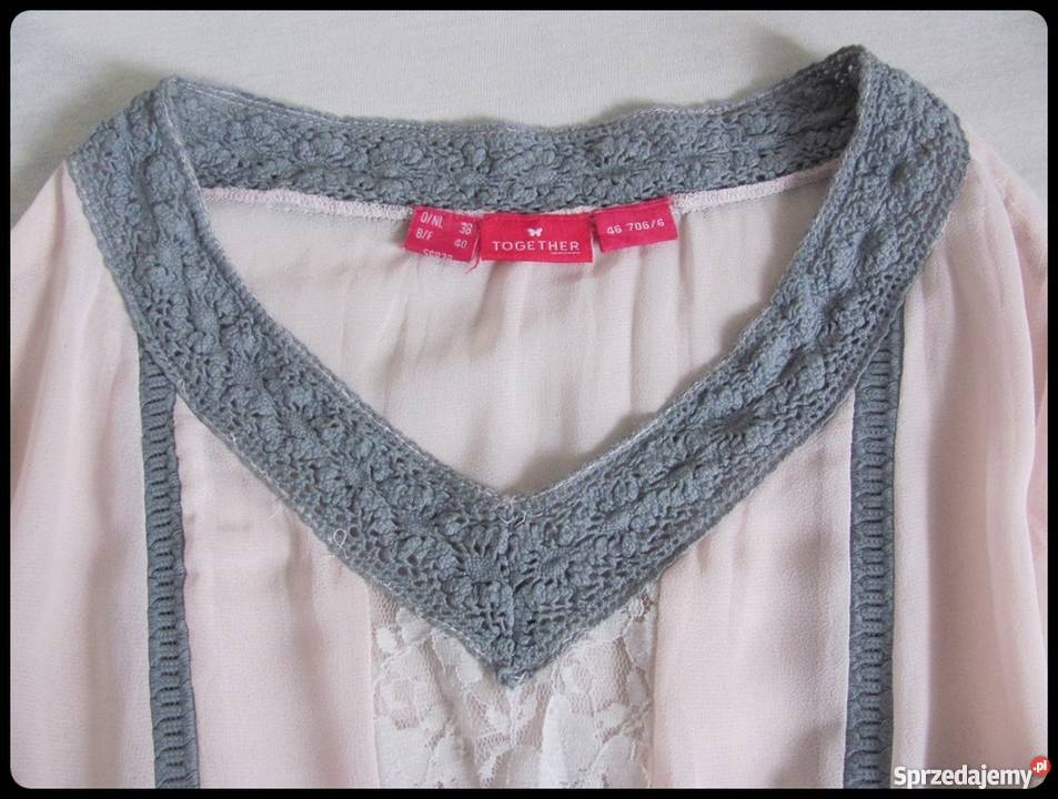 Bluzka mgiełka z koronką półprzezroczysta Rozmiar 42(XL) Płock