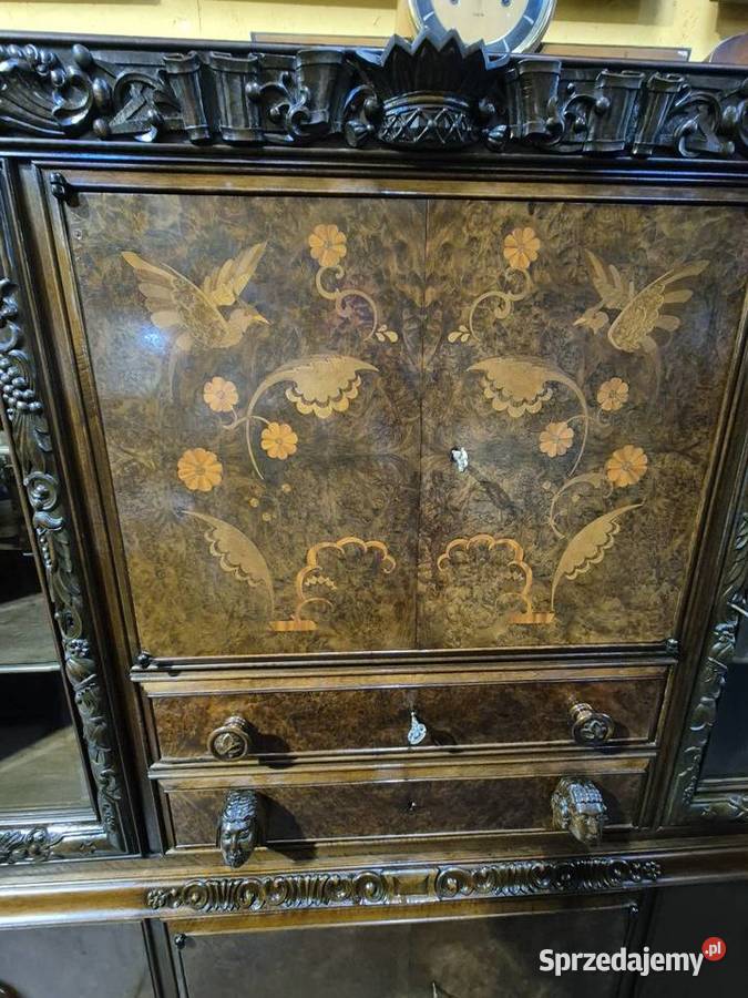 Kredens rzeźbiony z intarsją 1800cm Rawa Mazowiecka sprzedam