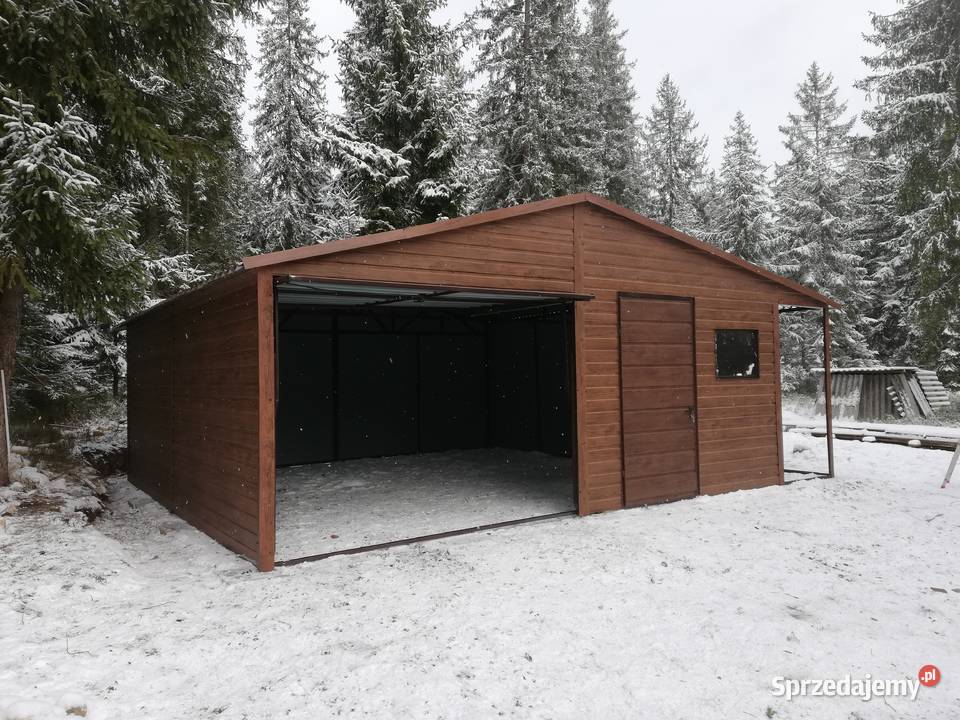 Garaż Blaszany DREWNOPODOBNY z zadaszeniem Zakopane