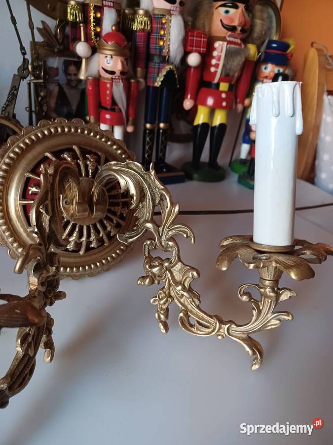 Piękny masywny kinkiet mosiężny Poznań