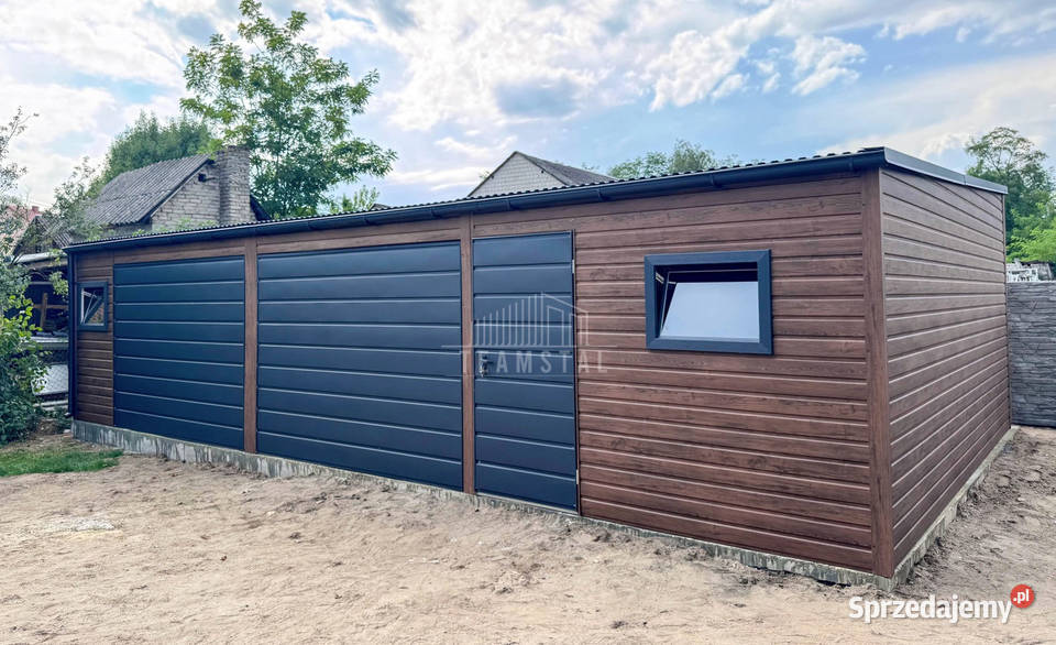 Garaż blaszany 10x3m 2x brama drzwi 2x okno Sopot