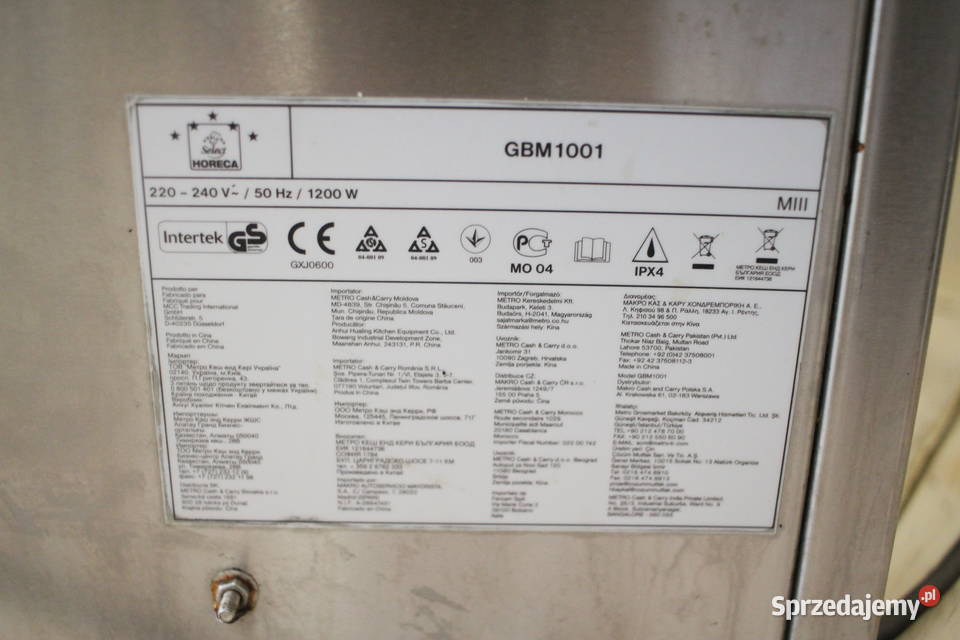 Bemar elektryczny Horeca GBM 1001 Biznes i Przemysł