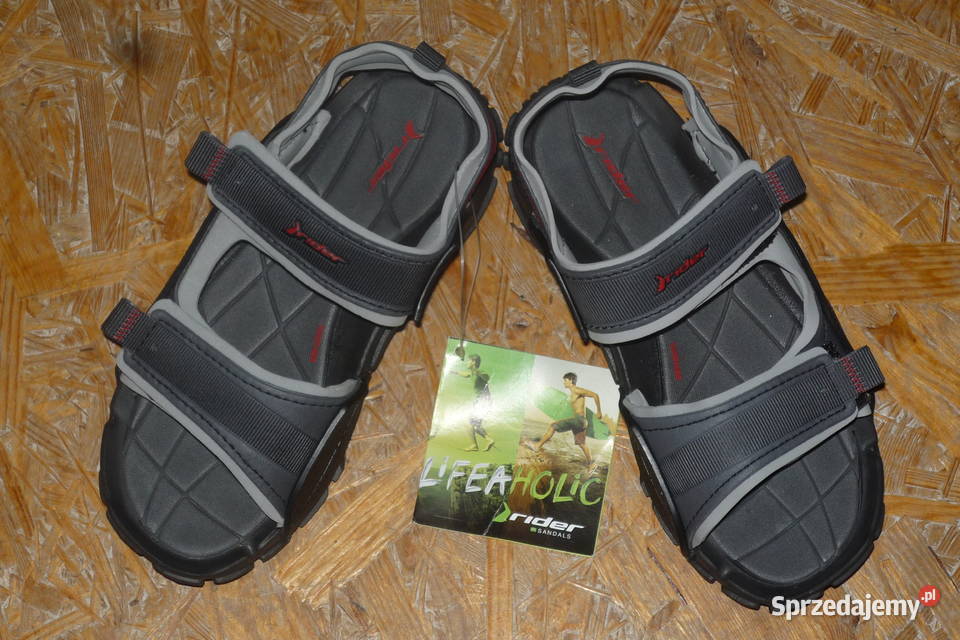 Oryginalne sandałki RIDER 36 czarnyszaryczerwony Zielonka
