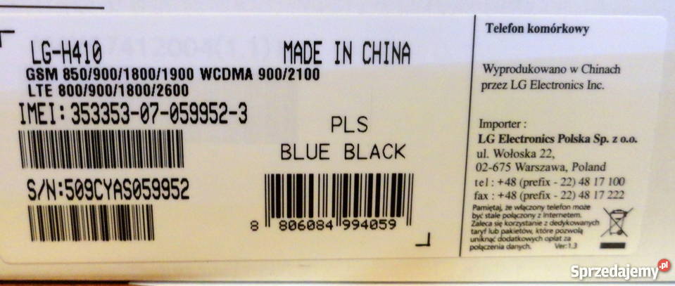 LG Wine Smart H410 LTE Dotyk Klapka GW Kościan sprzedam