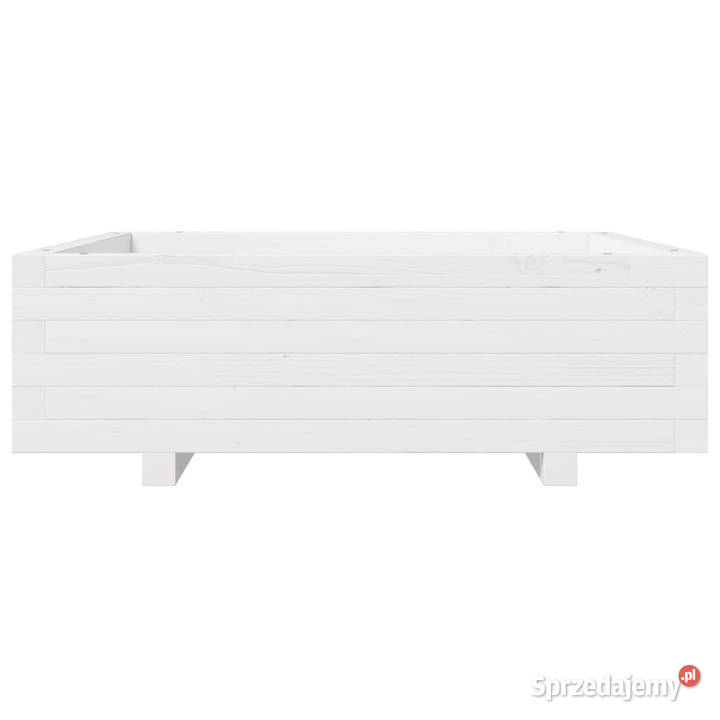 Donica ogrodowa biała 80x80x265 lite drewno mazowieckie