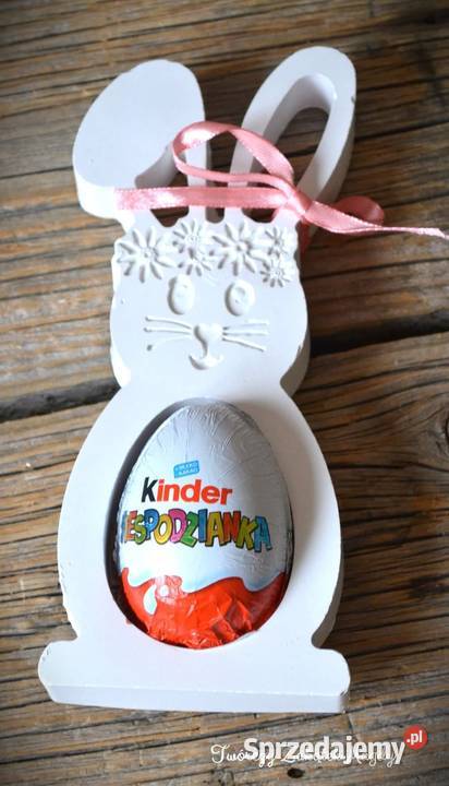 Zajączek gipsowy z Kinder niespodzianką ręcznie Słupsk