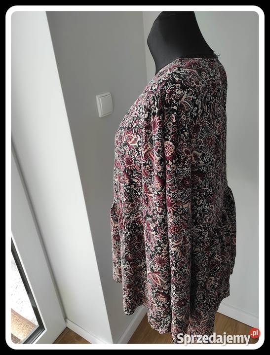 PRIMARK wzorzysta koszula bluzka WISKOZA 42 XL brązowy/beżowy Płock