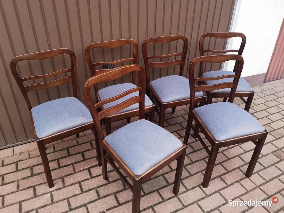 Krzesła ARTDECO Stare Antyk Komplet 6 Sztuk Swarzędz