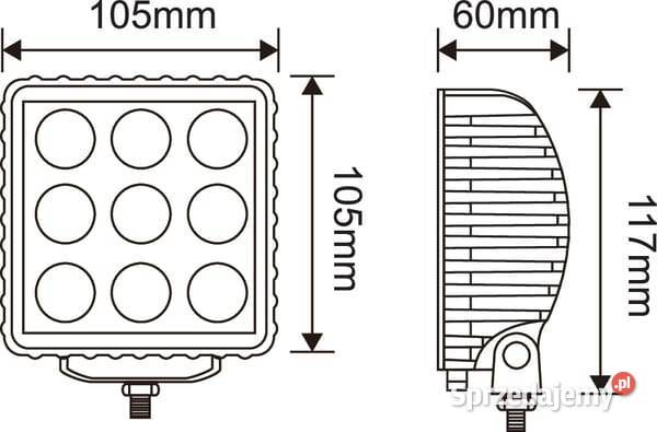 Lampa robocza LED kwadratowa 27W 500lm niebieska Kamionna
