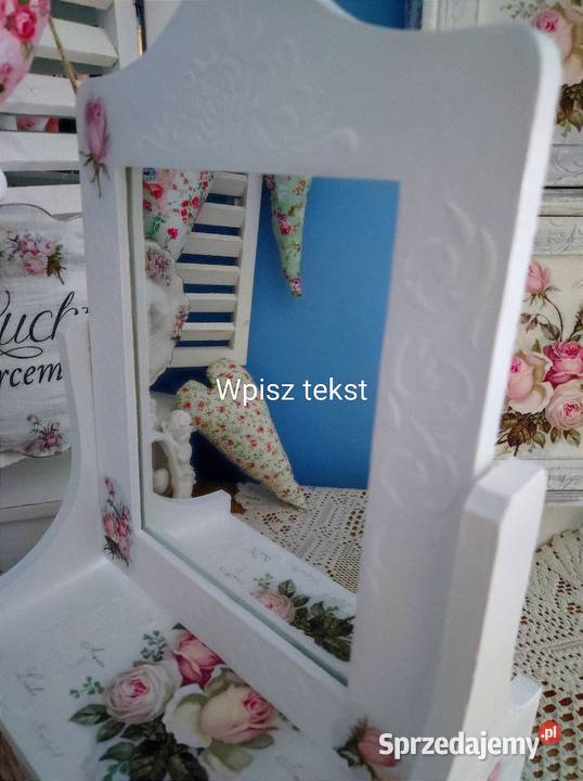 Toaletka komódka z lustrem rękodzieło Czarków