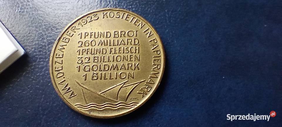 Stare monety Medal Inflacyjny 1923 Niemcy 111 Lesko