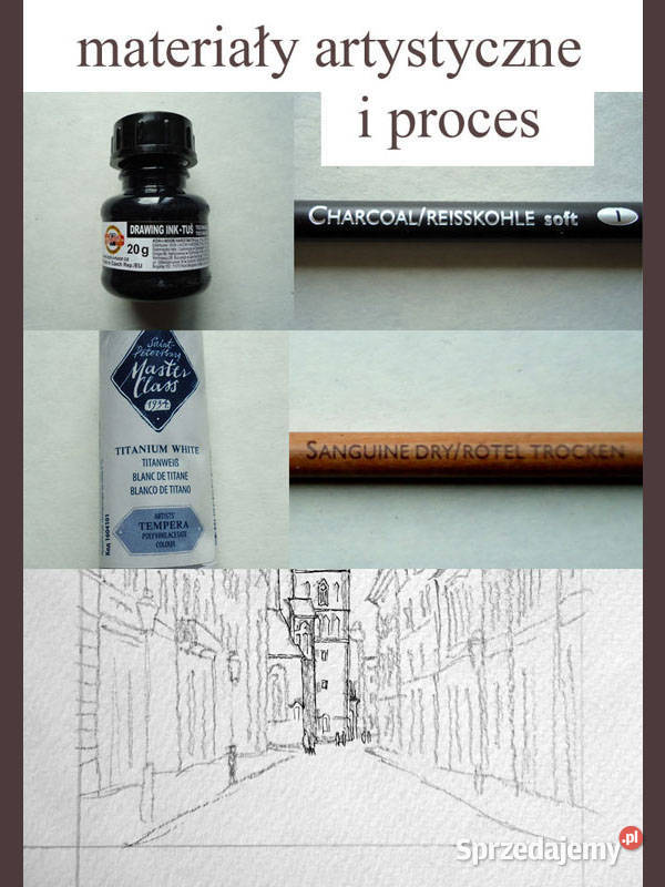 Grafika Ulica Floriańska w Krakowie Malarstwo Warszawa