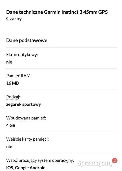 Garmin instinct solar 3 45mm Elektronika Białystok sprzedam