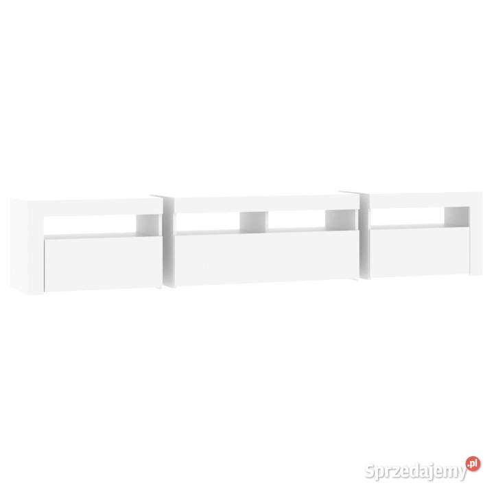 Szafka pod TV z oświetleniem LED biała 210x35x40 Warszawa