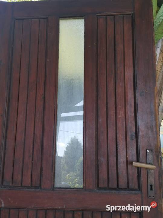 Drewniane drzwi zewnętrzne lewe Myślenice sprzedam