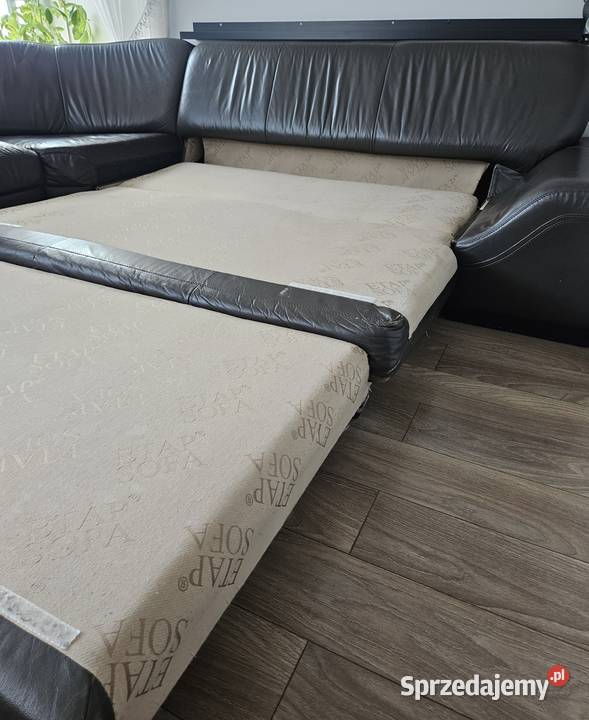 Narożnik 240x280 duży skóra naturalna spania 280cm Pruszcz Gdański sprzedam