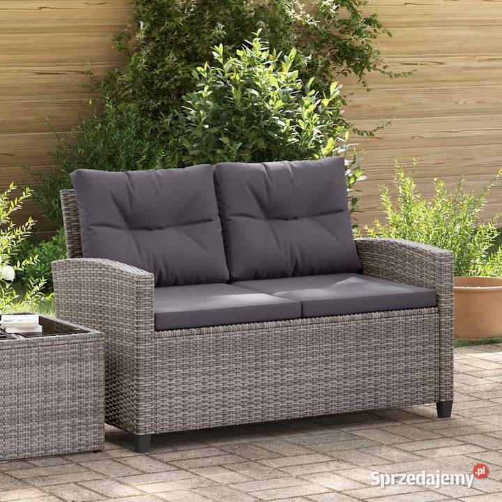2osobowa sofa ogrodowa z poduszkami szara 124 Warszawa