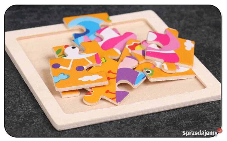 Drewniane puzzle dzieci montessori 9 elementów Płock