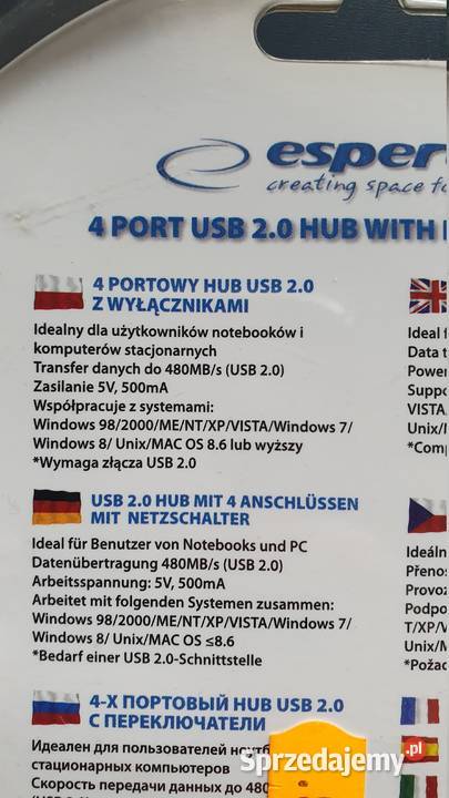 Replikator hub USB 4 porty w wyłącznikami Mikołów sprzedam