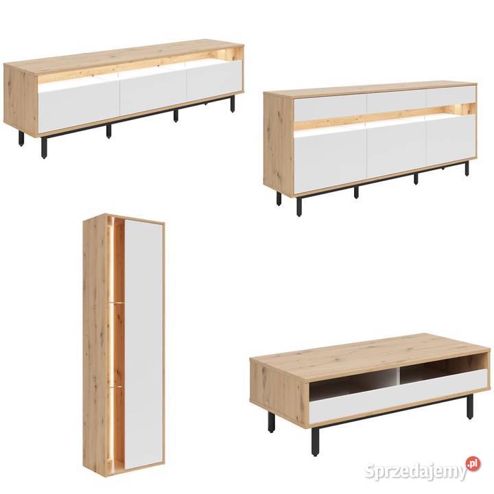 Nowe meble BRW GAP LED dąb artisan biały