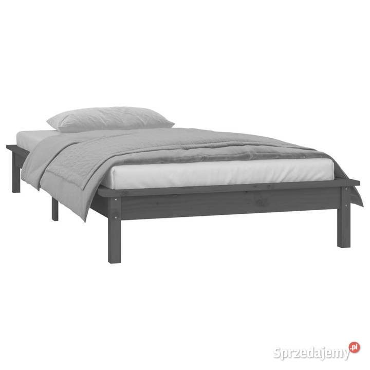 Rama łóżka z LED szara lite drewno 90x200 26cm mazowieckie