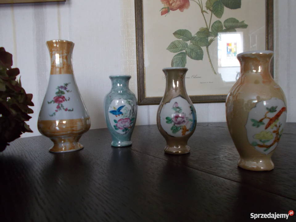 Porcelanowe Wazoniki PRL Vintage Szczecin