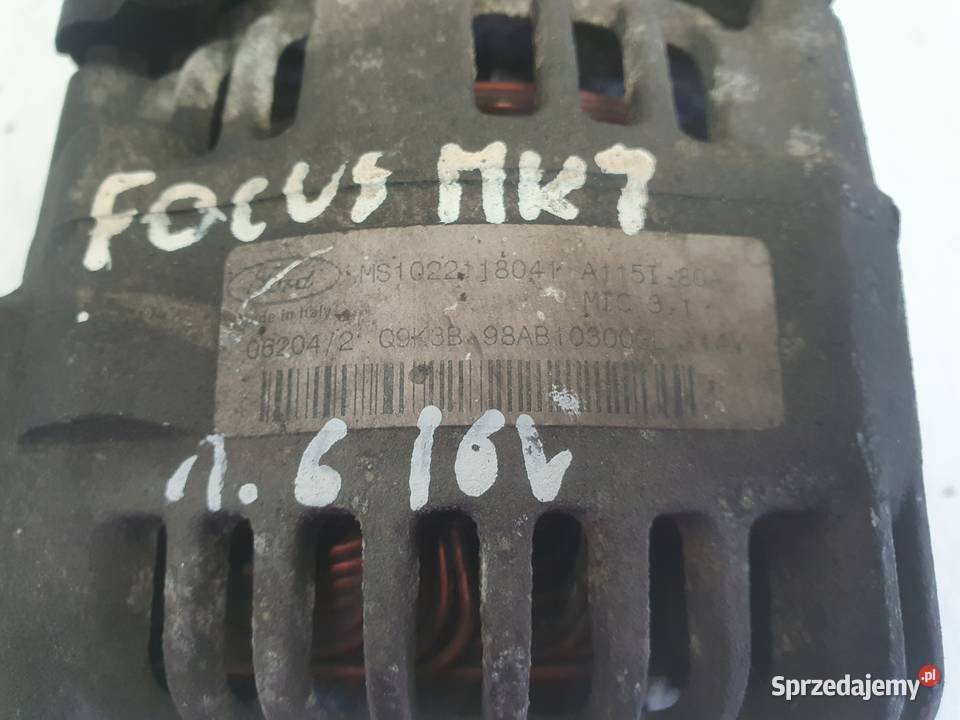 Ford Focus I MK1 16 16V ALTERNATOR MS1022118041 Układ elektryczny silnika Janów