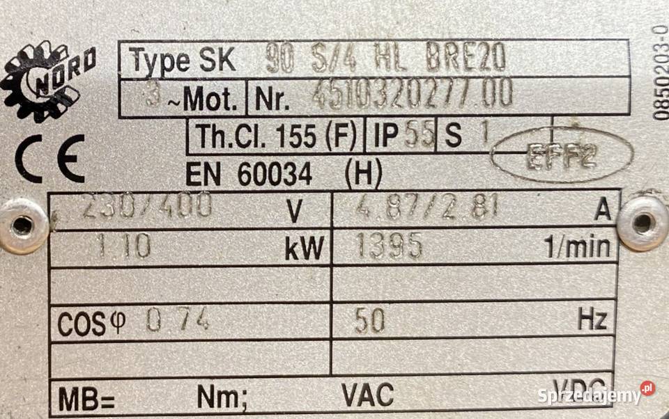 motoreduktor przekładnia 11kW 59obr 3fazowy Pigża