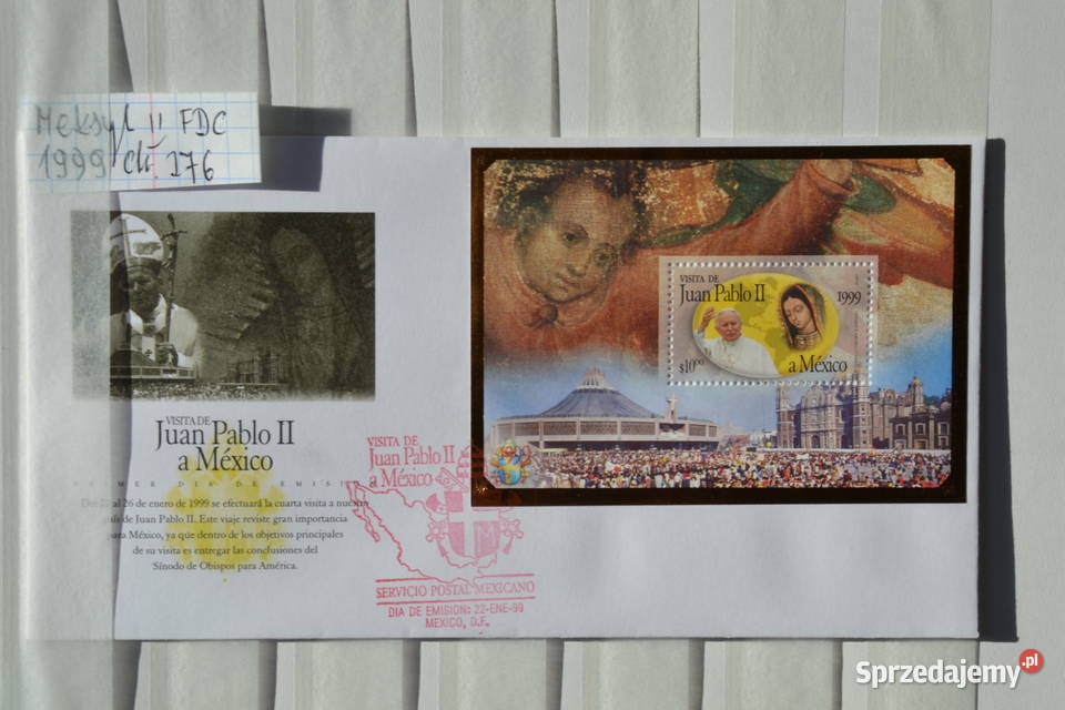 Znaczki Papież Jan Paweł II Meksyk II FDC Ks dolnośląskie Sobótka sprzedam