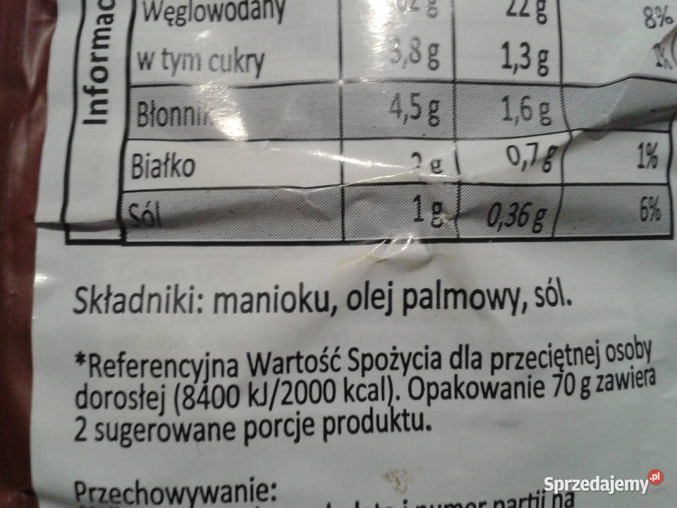 TURBANA Chipsy z manioku z Kolumbii 70g Wołczyn