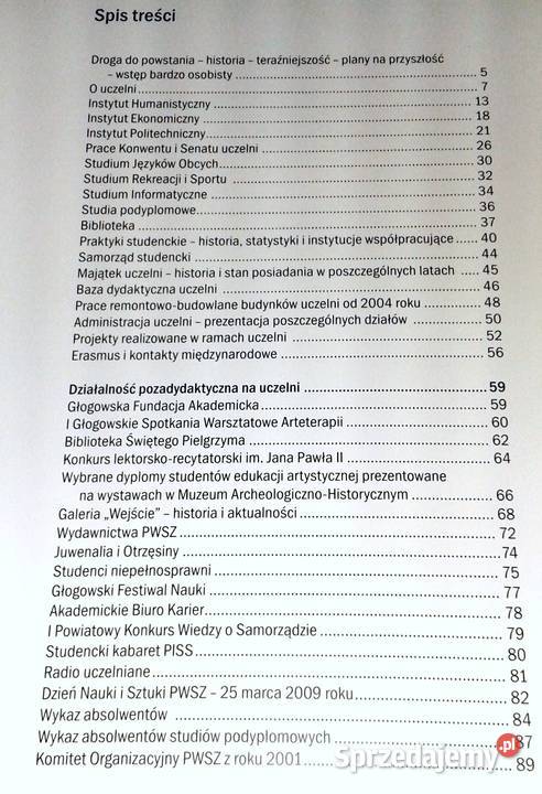 V lecie państwowej Wyższej Szkoły Zawodowej w Rok wydania 2009 lubelskie