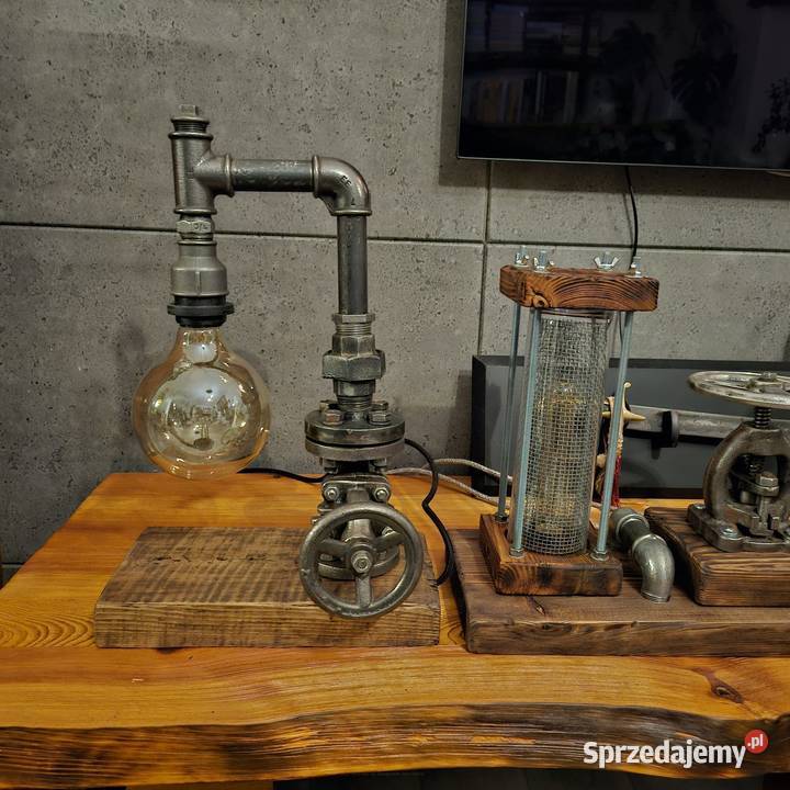 Unikatowa industrialna lampa steampunk retro Tuszyn