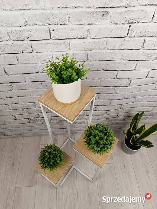 Kwietnik Stojący Potrójny Metalowy Loft Pozostałe Białystok