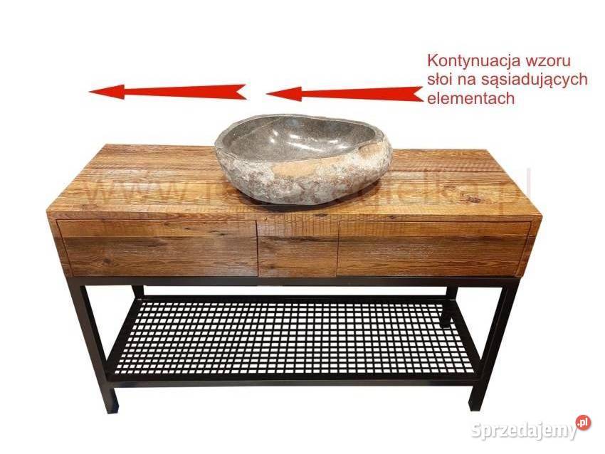 Szafka łazienkowa stara sosna ażurowa pólka 75cm Słupno