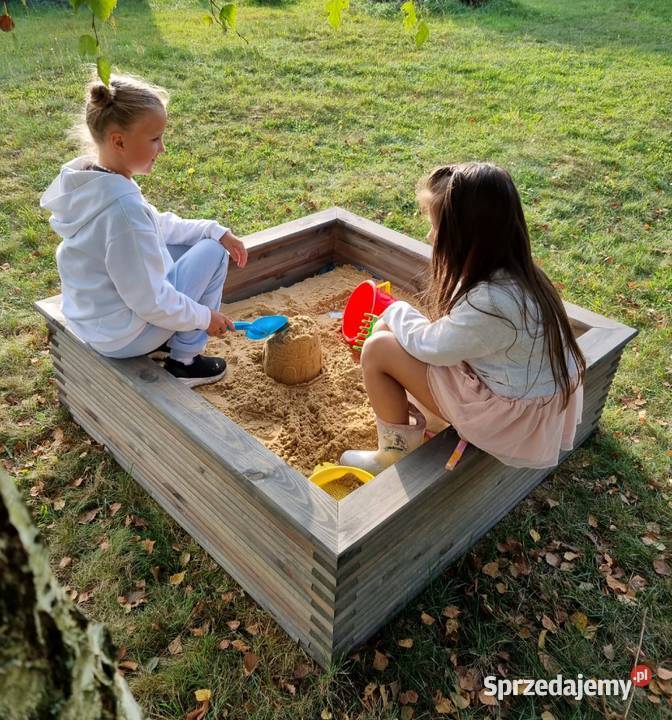 Piaskownica SOLIDNA 3D duża drewniana masywna Kalety