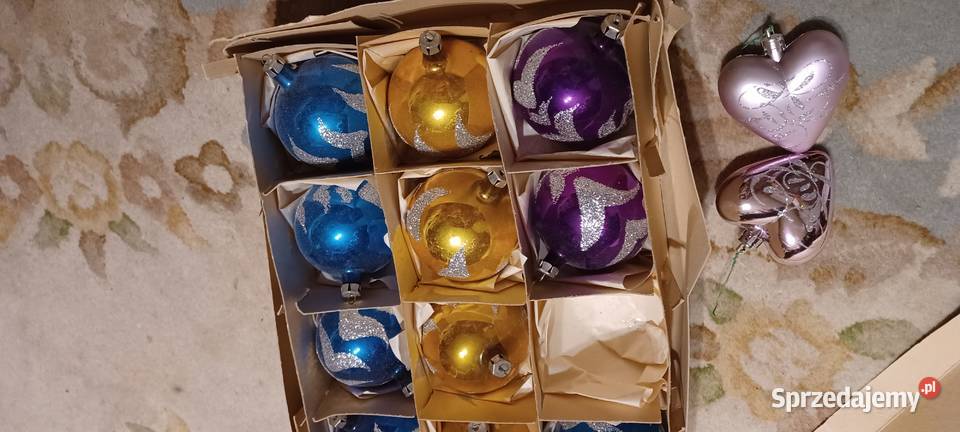 bombki PRL w oryg kartonie tukace i 2 serca Poznań