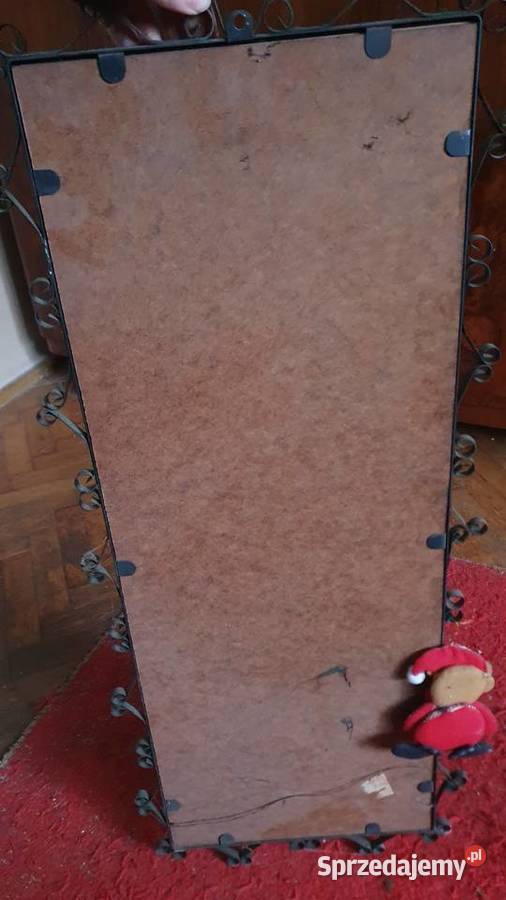 Lustro ścienne PRL metalowa rama czarna Vintage mazowieckie sprzedam