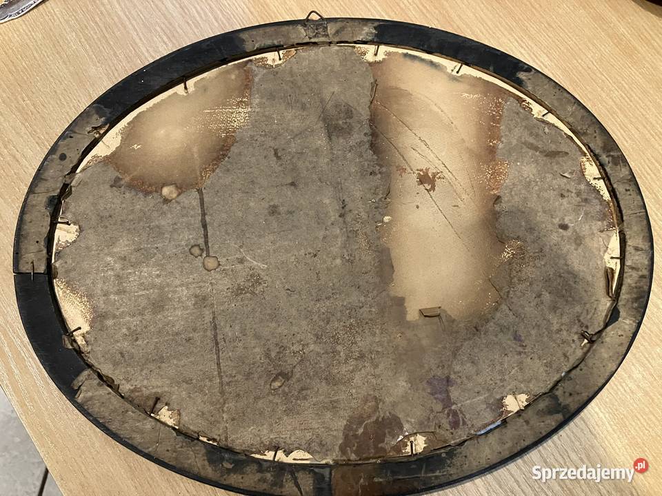 Stary owalny obraz oleodruk reprodukcja Obrazki i obrazy Warszawa