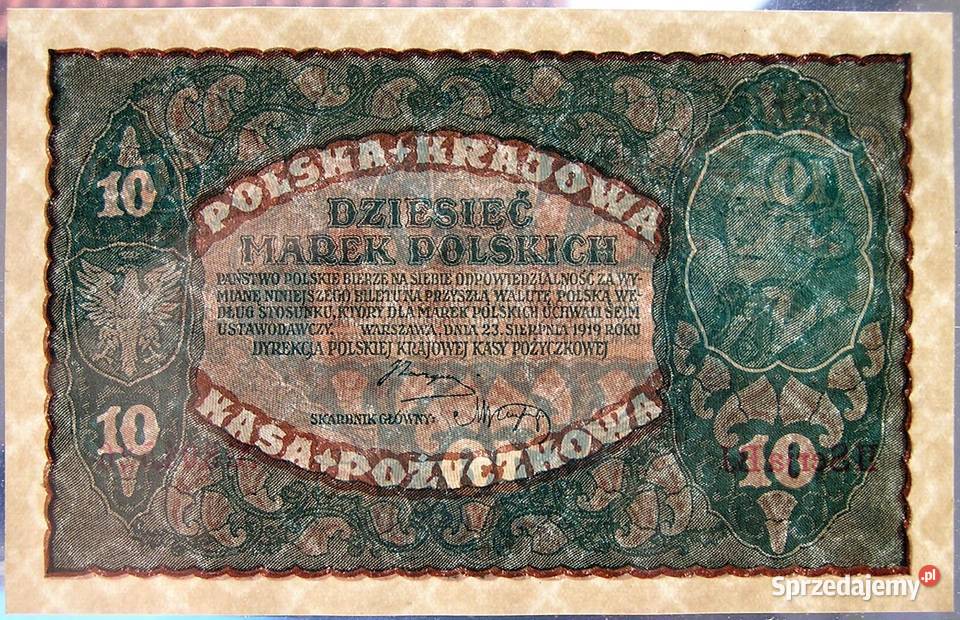 RP 10 MAREK POLSKICH1919 r II Serj BJ Stan I UNC Rydzyna sprzedam