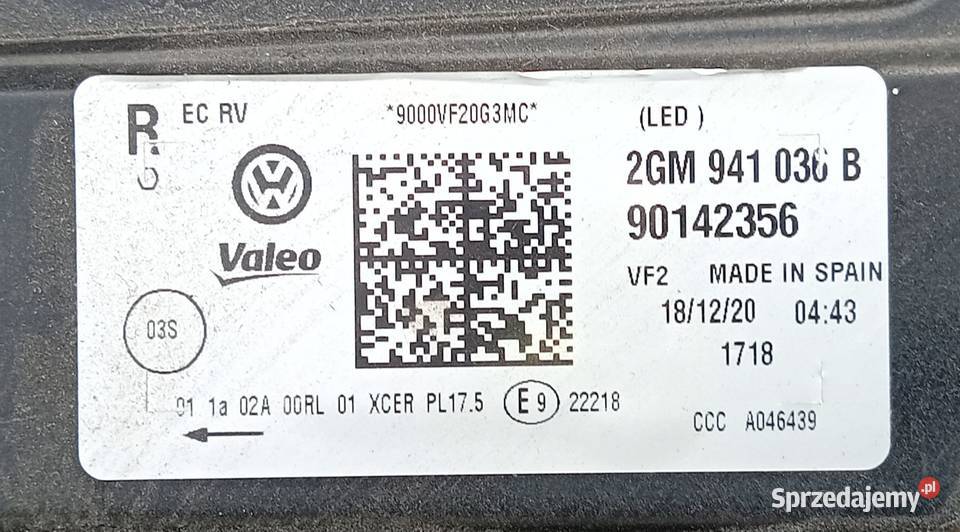 VW TCross Full Led reflektor lampa prawy przód Przeźmierowo